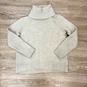 TALULA BY ANTHROPOLOGIE Women's Beige Ribed Wool Blend Pullover Boxy Fit sz S